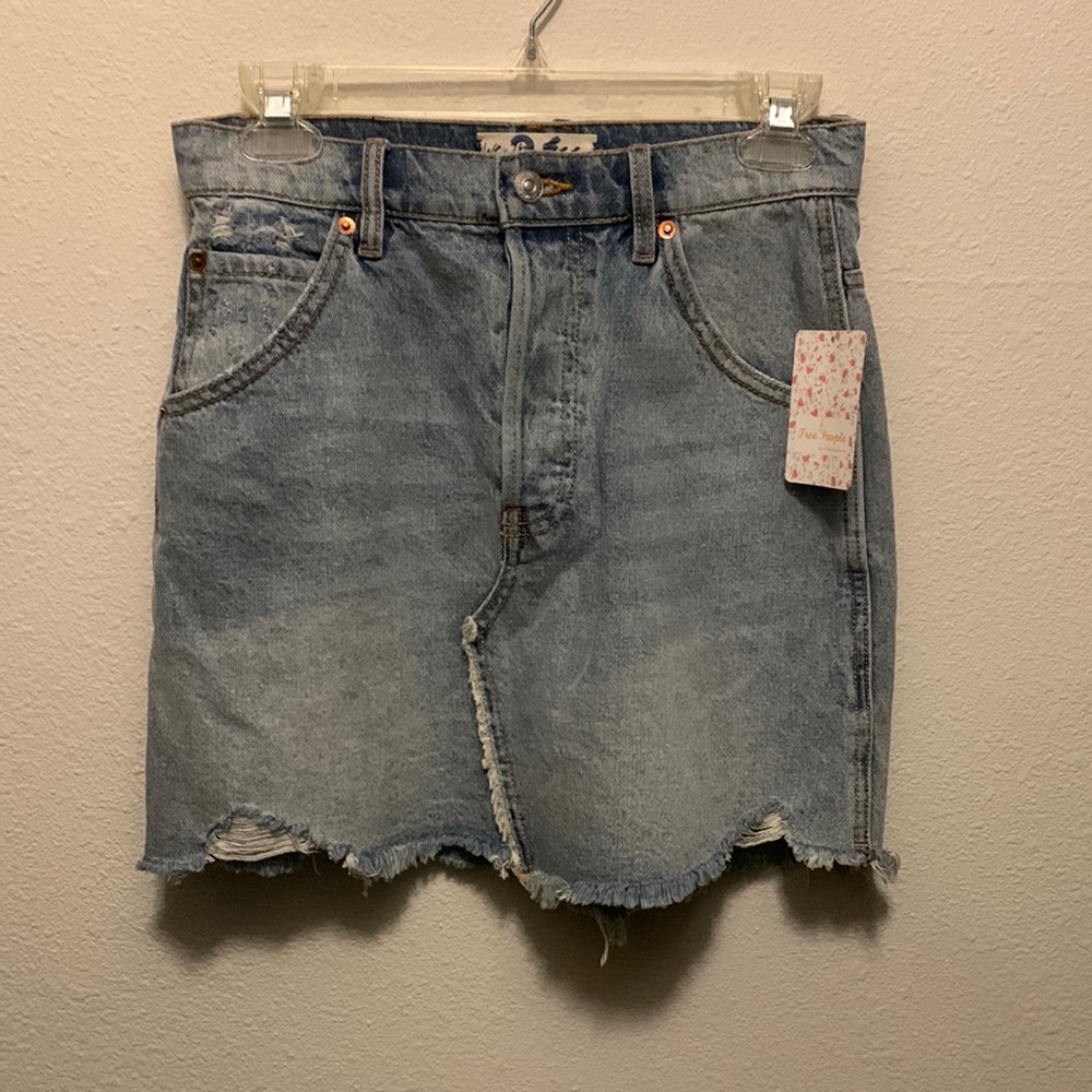 NWT free people/we the free blue denim skirt size 26